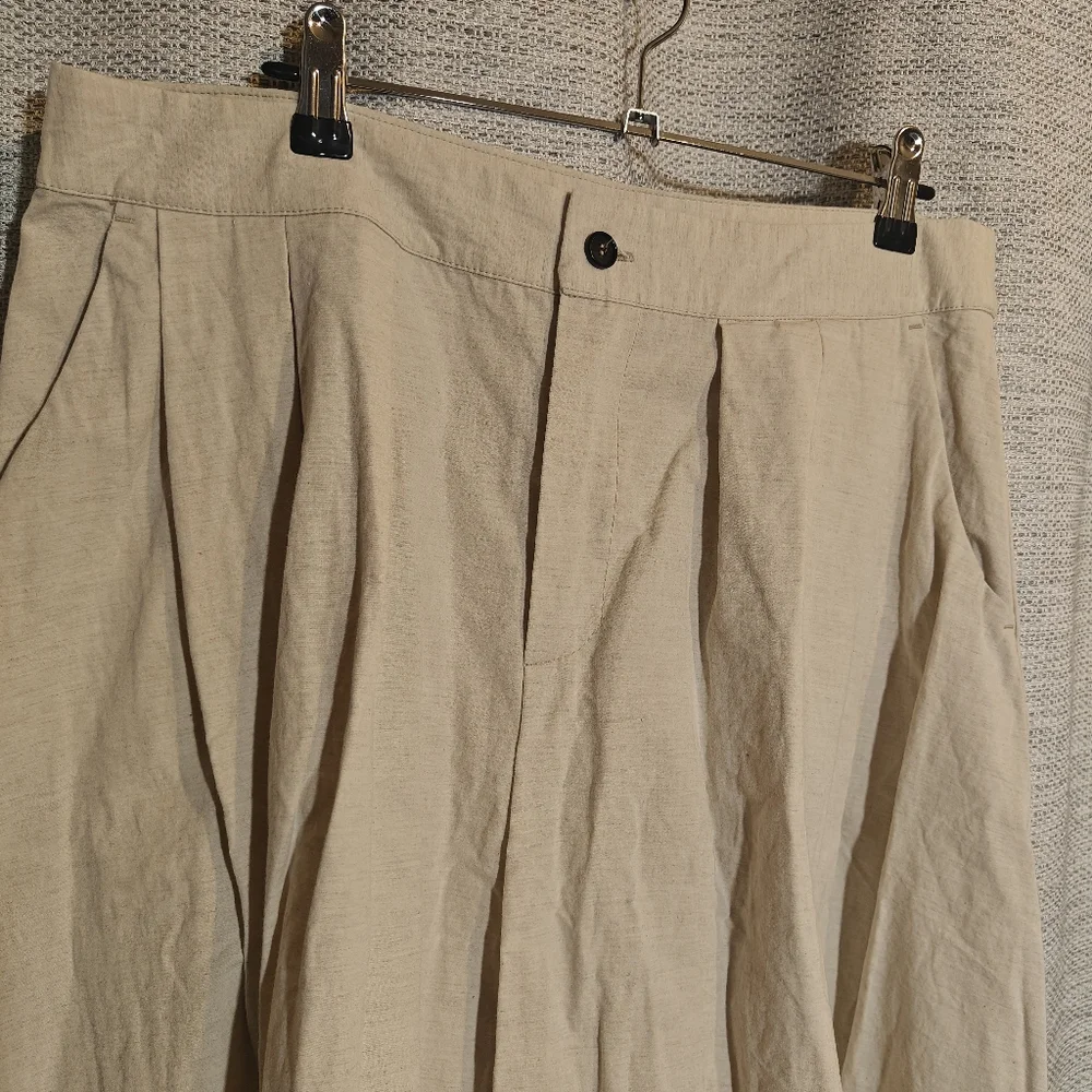 Cream Cotton And Hemp Apuntob‎ Culottes - Picture 4 of 8